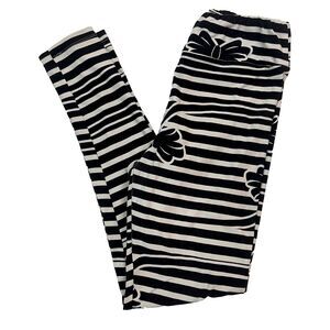 Lularoe OS Leggings BOW PRINT One Size Black White‎